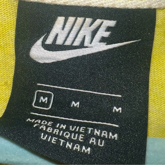 NIKE Organic Cotton Zip Up Grey and Yellow Size Medium - Picture 3 of 4